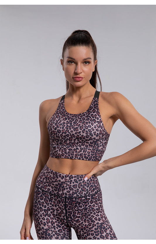 Leopard Print Crop Top and Leggings Set