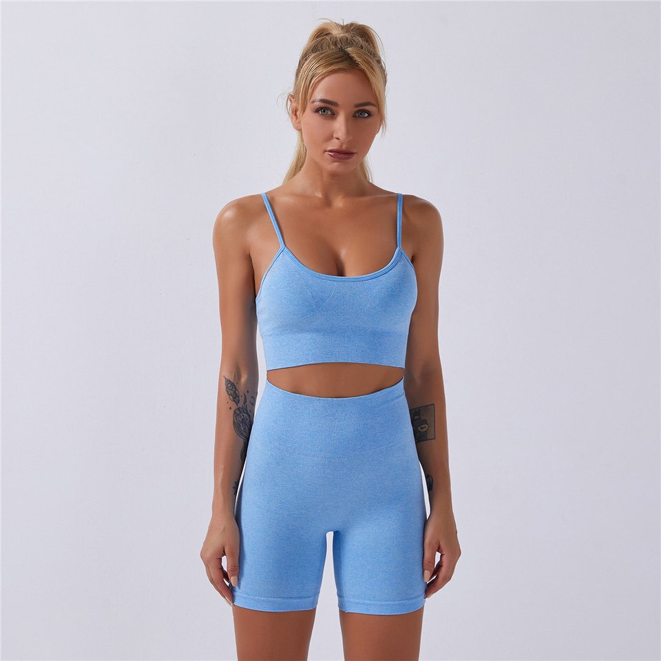 Aperture Crop Top and Shorts Work Out Set