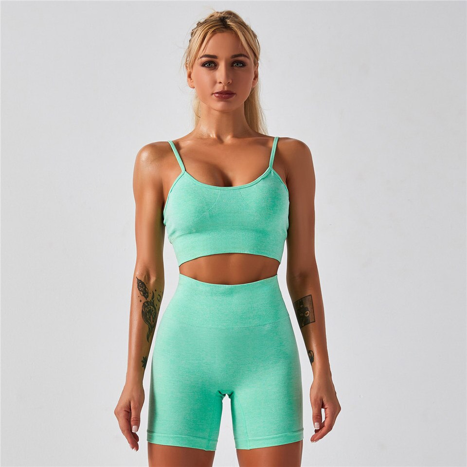 Aperture Crop Top and Shorts Work Out Set